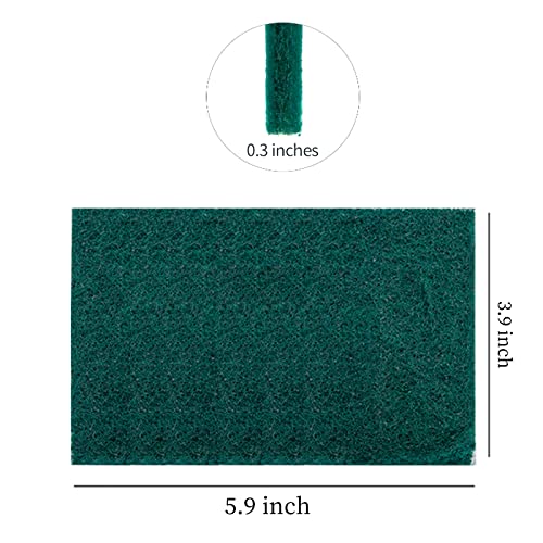 Heavy Duty Scour Pads Sponge Dish Scrubber Non-Scratch Green Reusable Household Scrub Pads for Kitchen and Dish Cleaning Tool (24Pcs) - style: 24Pcs