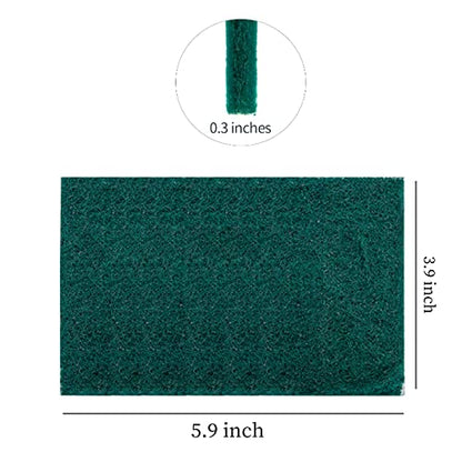 Heavy Duty Scour Pads Sponge Dish Scrubber Non-Scratch Green Reusable Household Scrub Pads for Kitchen and Dish Cleaning Tool (24Pcs) - style: 24Pcs