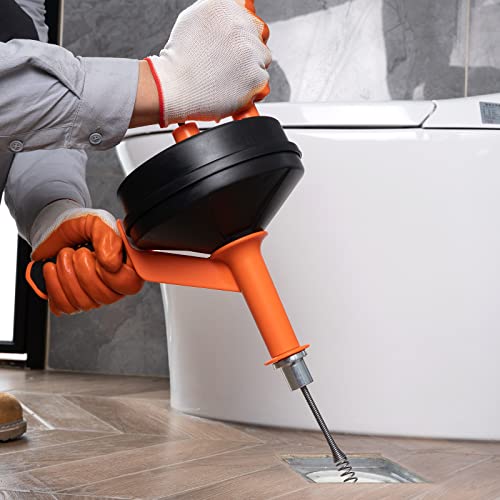 VEVOR Drain Auger 25Ft, Plumbing Snake with Drill Attachment, Plumbers Snake Drain Clog Remover for Kitchen Bathroom Shower Sink with Protective Hose and Gloves - style: Manual-Feed