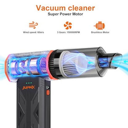 F32MAX Compressed Air Duster-150,000RPM Super Power Electric Air Duster and Vacuum Cleaner & Bag Vacuum Sealer 3-in-1，for PC Keyboard Cleaning, Car Interior Cleaning.