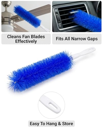 6 Pack Fan Cleaner Brush, Bendable Fan Cleaning Tool, No Disassembly Fan Blade Cleaner, Reusable Fan Duster for Ceiling Fan, AC Vent, Dryer Vent, Window Blind, Baseboard Gap (6)