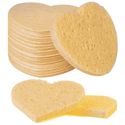 50-Count Facial Sponges Compressed, 100% Natural Cellulose Face Sponge Professional Cosmetic Spa Sponges for Face Cleansing, Exfoliating Mask, Makeup Removal for Travel and Home, Deep Yellow - color: 50- Pack Deepyellow