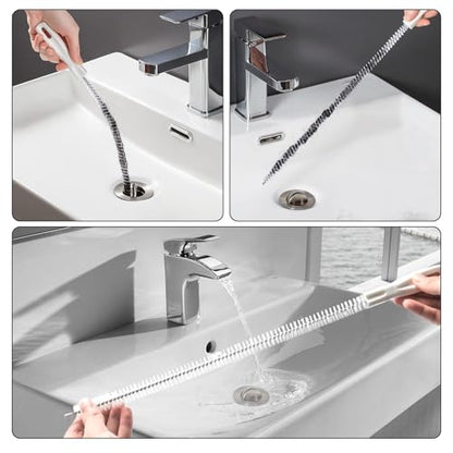 60inch Drain Snake (1pc), 20inch Hair Drain Clog Remover (12 pcs) & 18Inch Cleaner Brush (2 pcs), Sink Plumbing Snake Drain Tool Unclogger Tool Set For Kitchen, Bathroom Tub, Sewer, Toilet - style: 12pcs 20inch+1pcs 60inch+2pcs Cleaner Brush