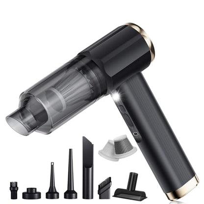 Handheld Vacuum for Car, 24000Pa Cordless Car Vacuum Cleaner with Blower and Inflator, Lightweight Portable Vacuum for Pet Hair, Crumbs, Keyboard, Sofa, Black