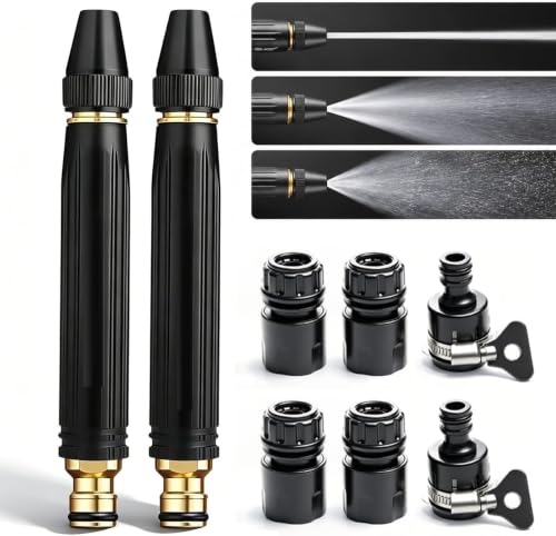 Upgrade Heavy Duty Adjustable High Pressure Hose Nozzle, 2026 New Home High Pressure Car Wash Water Gun with Booster Nozzle, Portable Jet Nozzle Power Washer for Plant Watering Lawn Car(1)