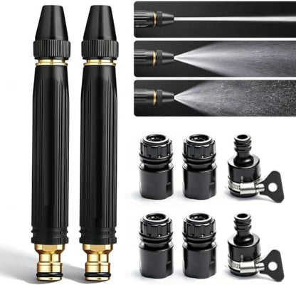 Upgrade Heavy Duty Adjustable High Pressure Hose Nozzle, 2026 New Home High Pressure Car Wash Water Gun with Booster Nozzle, Portable Jet Nozzle Power Washer for Plant Watering Lawn Car(1)