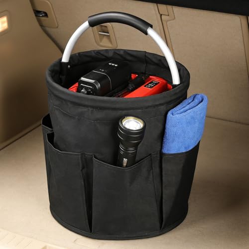 17L Foldable Storage Basket Handle Portable Multi Cleaning Bucket Bag for Outdoor Camping Home, Garden