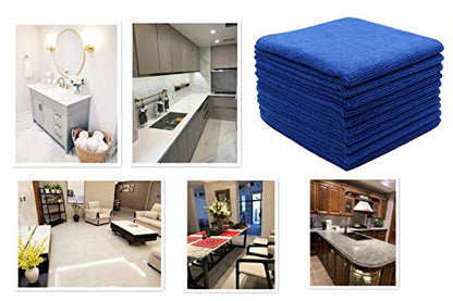 Microfiber Cleaning Cloth, Washcloths,12x12 inch,10 Pack, | Fast Drying Dish Cloths for Washing Dishes, Ultra Absorbent Dish Rags, Lint Free Cleaning Rags For House&Kitchen - color: Dark Blue