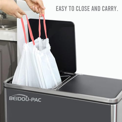 BEIDOU-PAC 13 Gallon Trash Bags Drawstring, 200 Count, White & Unscented Garbage Bags, Multi-purpose Tall Kitchen Trash Bags Can Liners for Business Home Commercial and Industrial - style: 13 Gallon |200 Count
