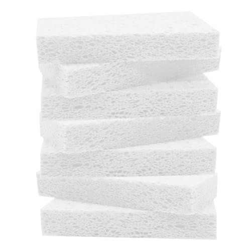 Large Cellulose Sponges, Kitchen Sponge for Dish, Thick Heavy Duty Scrub Pads, Non-Scratch Scrubber for Household/Cookware/Bathroom/Office/Boat 5.5" x 3" x 1" (7 Pack) White - color: White