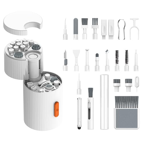 Multi-Functional Electronics Cleaning Kit, Charging Port Cleaner, for Mobile Phones, Headphones, Computer, Monitor, Camera Lens, White