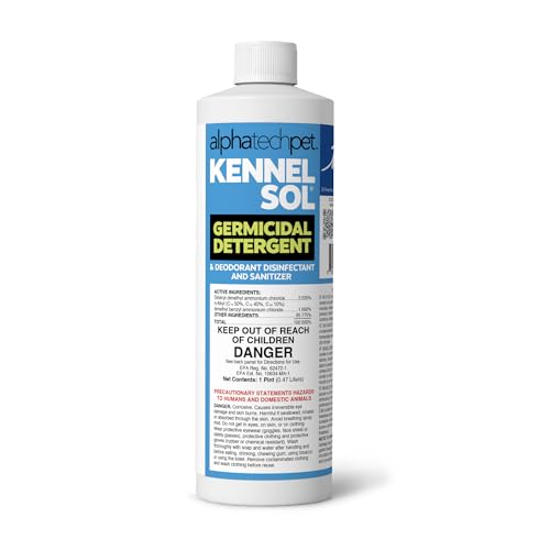 KennelSol Dog Crate Cleaner & Disinfectant for Kennels, Cages, Floors, Litter Boxes & Hard Surfaces | EPA-Registered, Kills Bacteria & Viruses, Parvo Disinfectant | 16 Fl Oz - size: 16 Fl Oz (Pack of 1)
