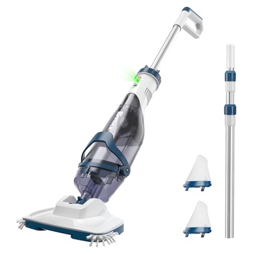 ENHULK Pro Cordless Pool Vacuum - 18.5 GPM Powerful Suction, 70min Runtime & 13.4" Wide Head, XL Capacity Handheld Rechargeable Pool Cleaner for Inground/Above Ground Pools with Telescopic Pole, PC18 - style: PC18