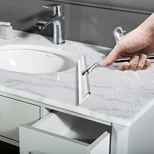 BININBOX Shower Squeegee for Shower Doors, Window, Bathroom, Mirror and Car Glass, All-Purpose Cleaning Squeegee with Powerful Suction Cup Hooks Holder – Stainless Steel, 10 Inches. (Silver)