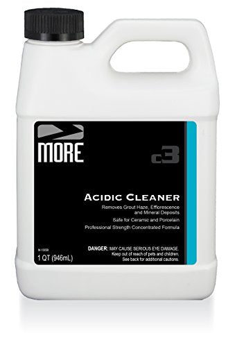 MORE Grout Cleaner for Tile Floors - Acidic Grout Cleaning Solution - Removes Cement-Based Grout Haze, Efflorescence and Mineral Deposits - Quart 32oz
