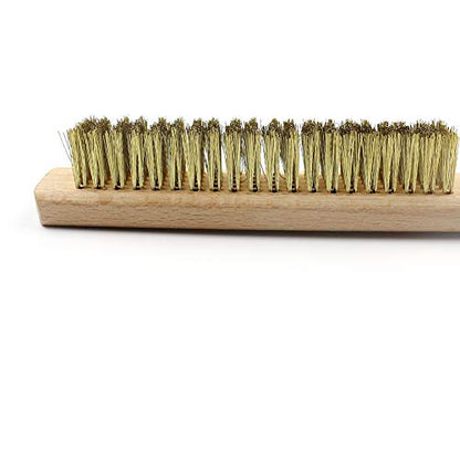 MAXMAN Brass Brush, Soft Brass Bristle Wire Brush for Cleaning Metal Rust, Welds, Home and Kitchen, Wire Scratch Brushes with 10" Beechwood Handle - style: 5 rows 20 bristles 1PCS