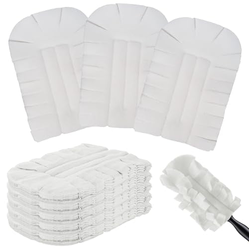 Zubebe 6 Pcs Duster Refill Reusable Fleece Duster Refills Feather Flat Dusters Multi Surface Washable Cleaning Pads Tools for Home, Blinds, Car, Pet, Furniture, Fans (White) - color: White