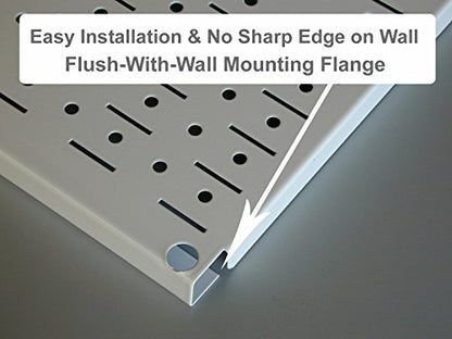 Wall Control Pegboard Rack Garage Storage Galvanized Steel Horizontal Peg Board Pack - Two 32-Inch x 16-Inch Shiny Metallic Metal WallBoard Tool Organization Panels - color: Metallic