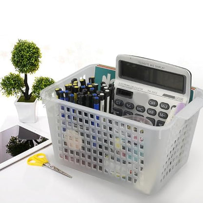 Clear Plastic Storage Bins/Basket Organizer, 6-Pack | Pantry Organizers and Storage, Multi-Use Organizer Binsfor Home Bathroom Kitchen