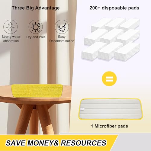 16.5 Inch Reusable Mop Pads Microfiber Spray Mop Replacement Heads for Wet/Dry Mops Compatible with Bona Floor Care System (6 Pack) - color: Yellow Mop Pads