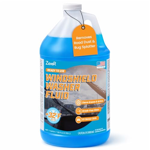 ZeroR® Windshield Washer Fluid, Ready to Use, +32°F Formula for Streak-Free Automotive Glass, Bug Splatter & Road Grime | Made in USA | 128 fl oz (1 Gallon) - size: 128 Fl Oz (Pack of 1)