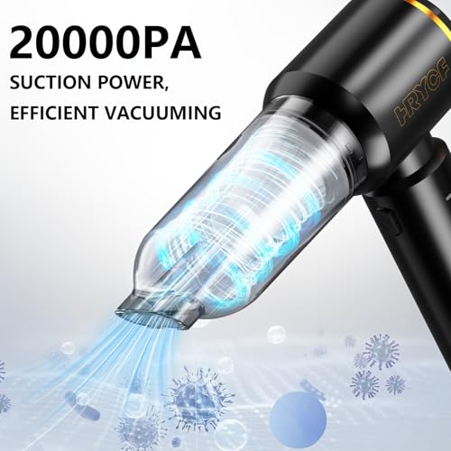 Professional Car Vacuum Cleaner, 20000Pa Powerful Handheld Vacuum for Car Interior Cleaning, Portable Cordless Mini Vacuum with Brushless Motor & Crevice Tool for Car