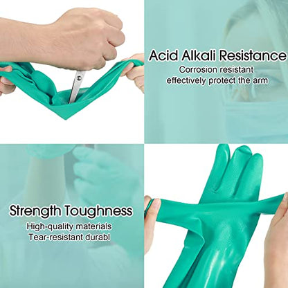 Potchen 20 Pairs Chemical Resistant Gloves Heavy Duty Thick Nitrile Gloves Bulk for Cleaning, Resist Household Acid, Alkali and Oil (X-Large) - size: X-Large