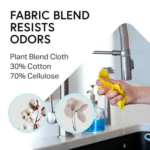 Swedish Wholesale Dishcloths Reusable 8" x 7" Sponge Cloths, Bulk 10 Pack of High Absorbent Cellulose Dish & Kitchen Cleaning Hand Towels, Wring to Dry & Machine Wash, Odor Resistant, Lime - color: Lime Green