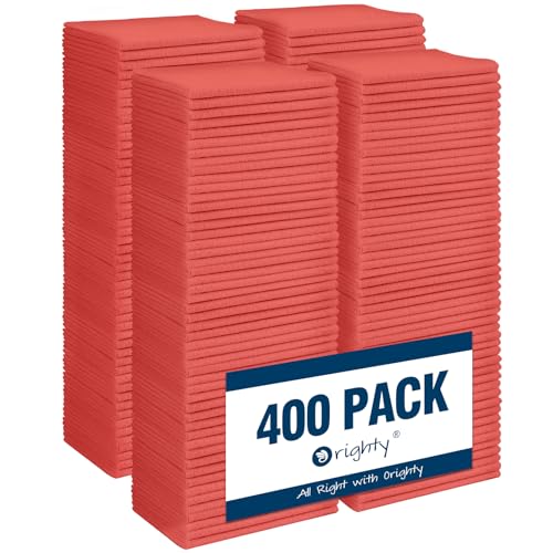 Orighty Microfiber Cleaning Cloth, 400 Pack Highly Absorbent Cleaning Rags, Household Cleaning Supplies, Reusable Microfiber Towels Lint Free Cloths for House, Kitchen, Car Care, 12x11 inch, Red - color: Red, size: 400 Pack