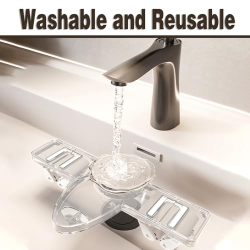 6PCS Broom Holder Mop Hanger Wall Mount, No Drill Suction Cup Mop and Broom Organizer with Hooks, Space Saving Adjustable Rack Removable Mop Clip for Bathroom, Kitchen, Garage, Laundry Room