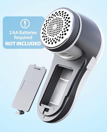 POPCHOSE Fabric Shaver, Lint Shaver for Clothes, Sweater Shavers to Remove Pilling, Lint Remover with 6-Leaf Blades, Clothes Shaver for Clothing, Couch, Furniture, Fuzz, Lint Ball, Battery Operated - color: Greige