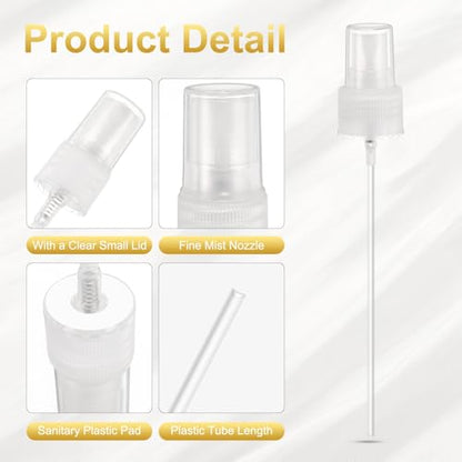 uxcell Spray Top 12Pcs 24/410 Plastic Fine Mist Reusable Replacement Clear | Spray Bottle Pump Plastic Top Reusable Replacement for Cosmetic Perfume and Body Sprays Bottle - color: Clear, size: 24/410