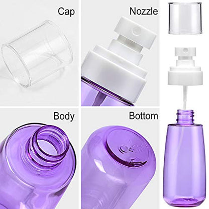 Cosywell Fine Mist Spray Bottle 3.4oz/ 100ml Empty Cosmetic Refillable Travel Containers Plastic Hair Spray Bottle Sprayer for Perfume Skincare Makeup Lotion (3Purple) - color: 3purple