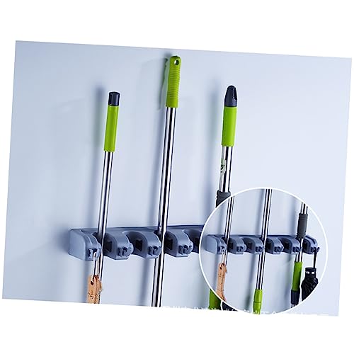 Mobestech Wall-mounted Mop Stand Bathroom Organizers for Holders Hook Wall Storage Organizer Kitchen Mop Broom Holder Over The Door Organizer Wall Mounted Storage Tool Storage Rack Blue