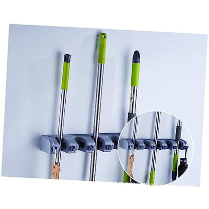 Mobestech Wall-mounted Mop Stand Bathroom Organizers for Holders Hook Wall Storage Organizer Kitchen Mop Broom Holder Over The Door Organizer Wall Mounted Storage Tool Storage Rack Blue
