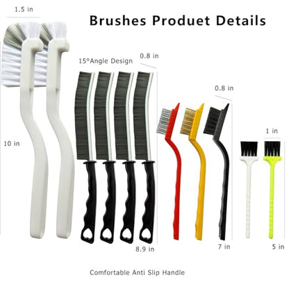 11Pcs Crevice Cleaning Brush,Gap Cleaning Brush with Long Handle,Small Gap Cleaning Brush for Bathroom Kitchen Toilet Water Cup Bottle and Window Groove