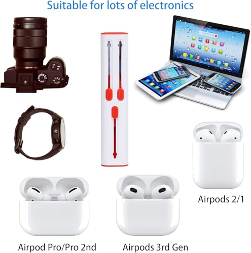 Multi-Function Cleaner Brush for Airpods Pro - Cleaner Pen Kits Soft Brush for Bluetooth Earphones Case Cleaning Tools for Keyboard Earbuds, Laptop, Phone iPhone 17 16 15 Pro Max LEGO Camera Lens