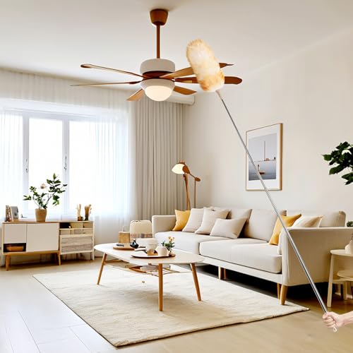 Extendable Cleaning Duster,Extra-Long Telescoping Feather Dusters with Stainless Steel Extension Pole Up to 100" for Cleaning High Ceiling Fan, High Ceilings,Furniture - size: 100inch