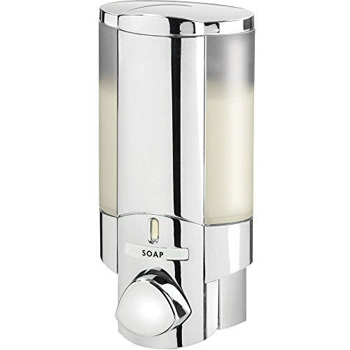 Better Living Products 76140-1 AVIVA 1 Chamber Wall Mount Soap and Sanitizer Dispenser, Chrome | 1 Chamber, Soap and Sanitizer Dispenser Pump, No Drill
