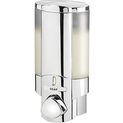 Better Living Products 76140-1 AVIVA 1 Chamber Wall Mount Soap and Sanitizer Dispenser, Chrome | 1 Chamber, Soap and Sanitizer Dispenser Pump, No Drill