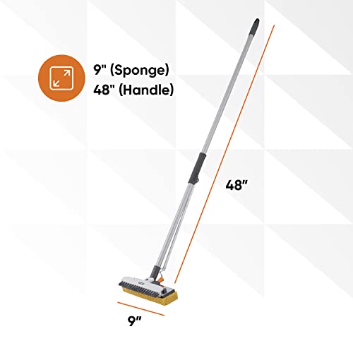 Superio Sponge Mop, Butterfly Squeeze Mop for Tile, Laminate, Bathroom, Kitchen, Garage Floors Commercial/Industrial (Full Mop) - size: Full Mop