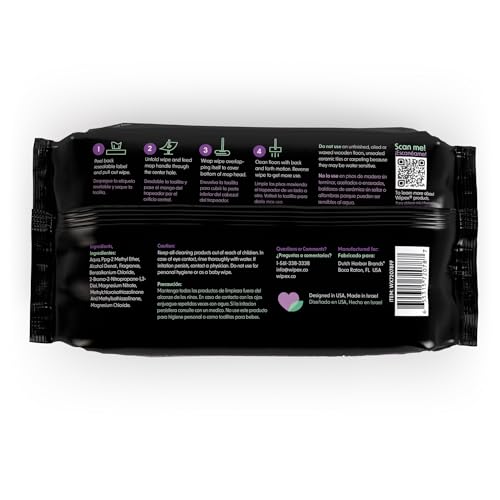 Wipex Plant Based XL Wet Floor Wipes for Squeegee Stick, Cuban Mop & Fabuloso Mop Heads - Lavender Scent, Huge Disposable Wipes (24" x 14") 12 Count (Pack of 3) - size: 12 Count (Pack of 3)