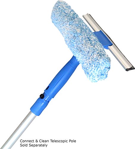Unger Professional 2-in-1 Squeegee & Scrubber - 10” Window Cleaning Tool – Cleaning Supplies, Squeegee for Window Cleaning, Commercial & Residential Use, Microfiber Sleeve - size: 10-inch, style: 10" 2-in-1 Window Cleaner