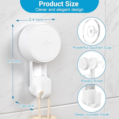 LUXEAR Heavy Duty Waterproof Shower Hooks 4 Pack - Suction Hook, No Drill Damage-Free Removable Reusable Wall Hooks for Bathroom Kitchen Towel Bathrobe Loofah Shower Hooks (Max Load 11LB/5KG) - size: 4 Pack Single