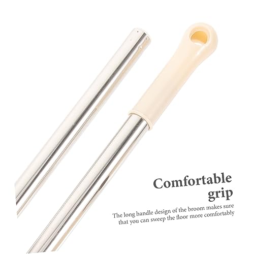 SOLUSTRE Long Handle Handled Broom with Beveled Soft Bristles for Floor Cleaning Indoor and Outdoor Use Comfortable Sweeping for Home Kitchen Garage and Industrial Spaces Reusable Dust