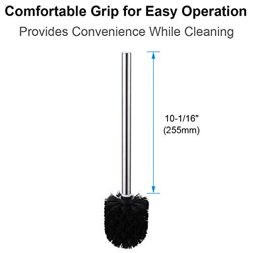 Angle Simple Toilet Brushes, Toilet Bowl Scrubber Brush Head 3 PCS with Cleaner Wand for Bathroom Restroom