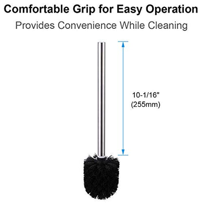 Angle Simple Toilet Brushes, Toilet Bowl Scrubber Brush Head 3 PCS with Cleaner Wand for Bathroom Restroom