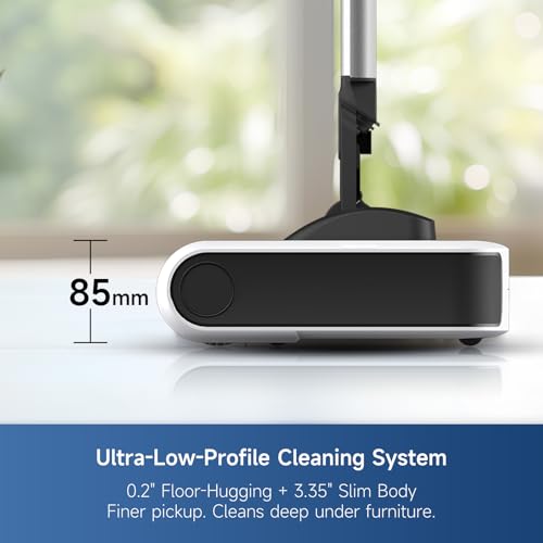 FMART FM-009 Cordless Electric Floor Sweeper — Lightweight One-Hand Operation with Flexible Handle, Quiet Design, Powerful High-Speed Edge Brush Reaches Under Furniture, for Hard Floors