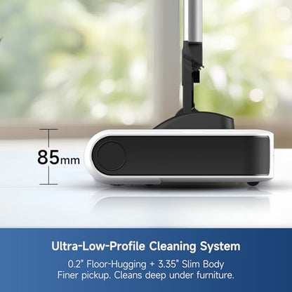 FMART FM-009 Cordless Electric Floor Sweeper — Lightweight One-Hand Operation with Flexible Handle, Quiet Design, Powerful High-Speed Edge Brush Reaches Under Furniture, for Hard Floors