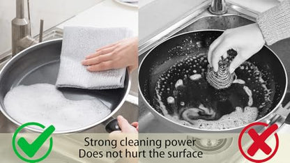 8 Pac Multipurpose Wire dishwashing rag- Reusable Non Scratch Wire Dishcloth, Non Scratch Dishcloth That Can for Kitchen Pots and cooktops, Sinks Dish Rags 7.87' * 7.87'